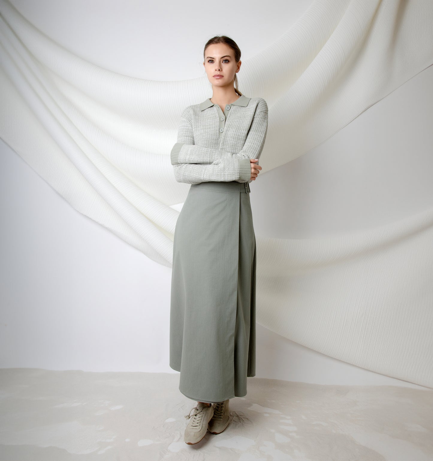 Aline Wrap Skirt with Buckle