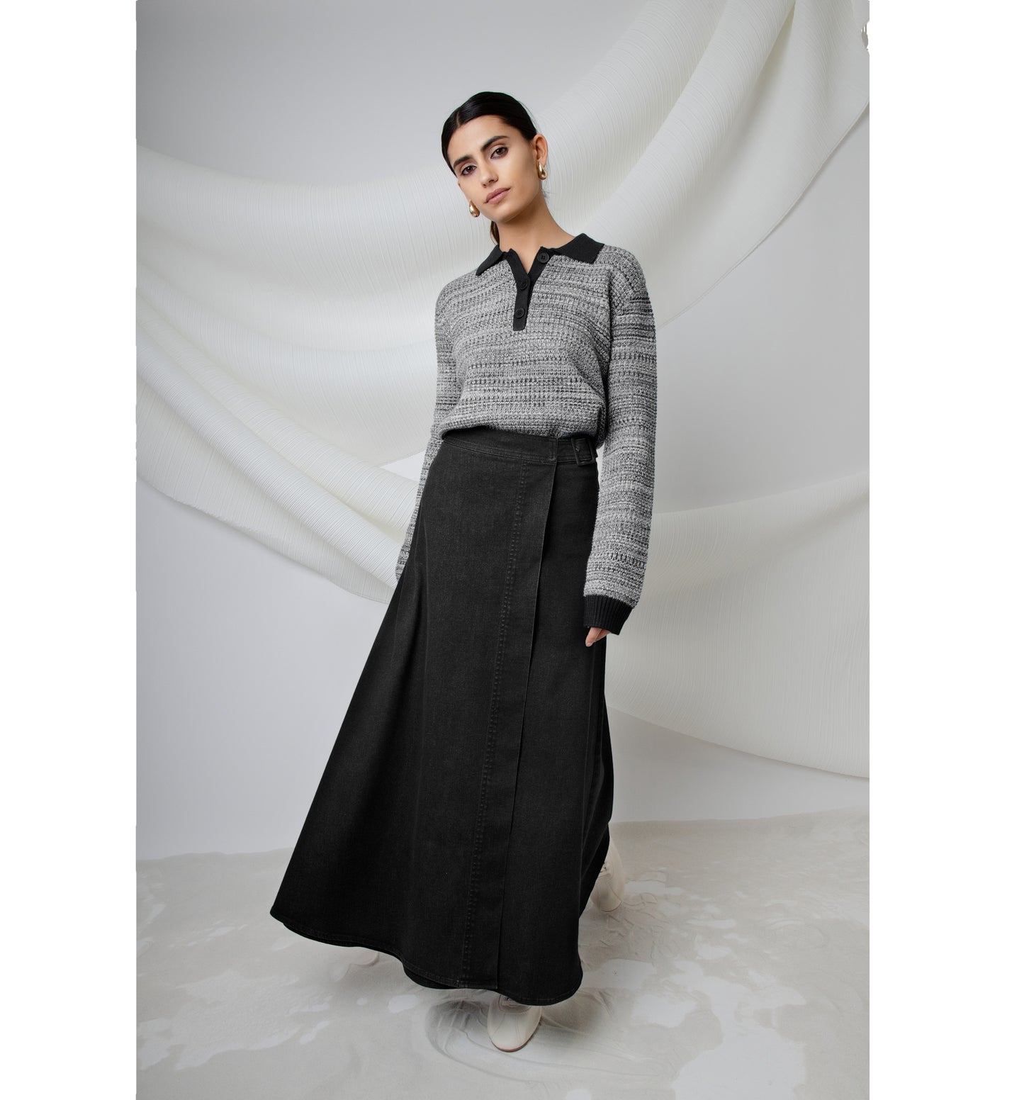 Aline Wrap Skirt with Buckle