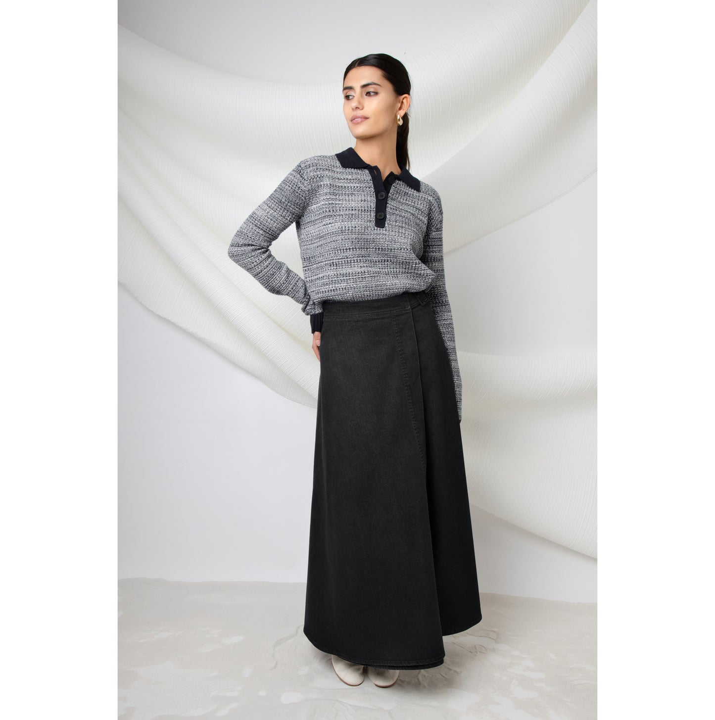 Aline Wrap Skirt with Buckle