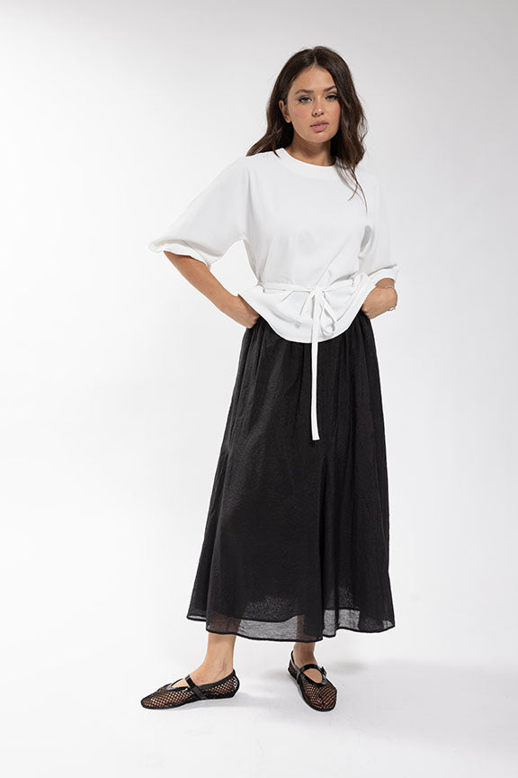 Linen Gathered Skirt