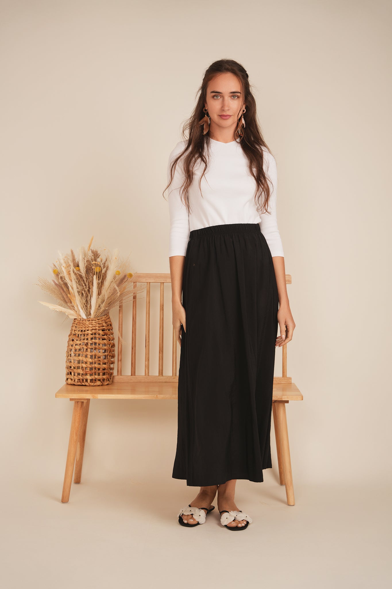 Elastic Stretch Full Skirt