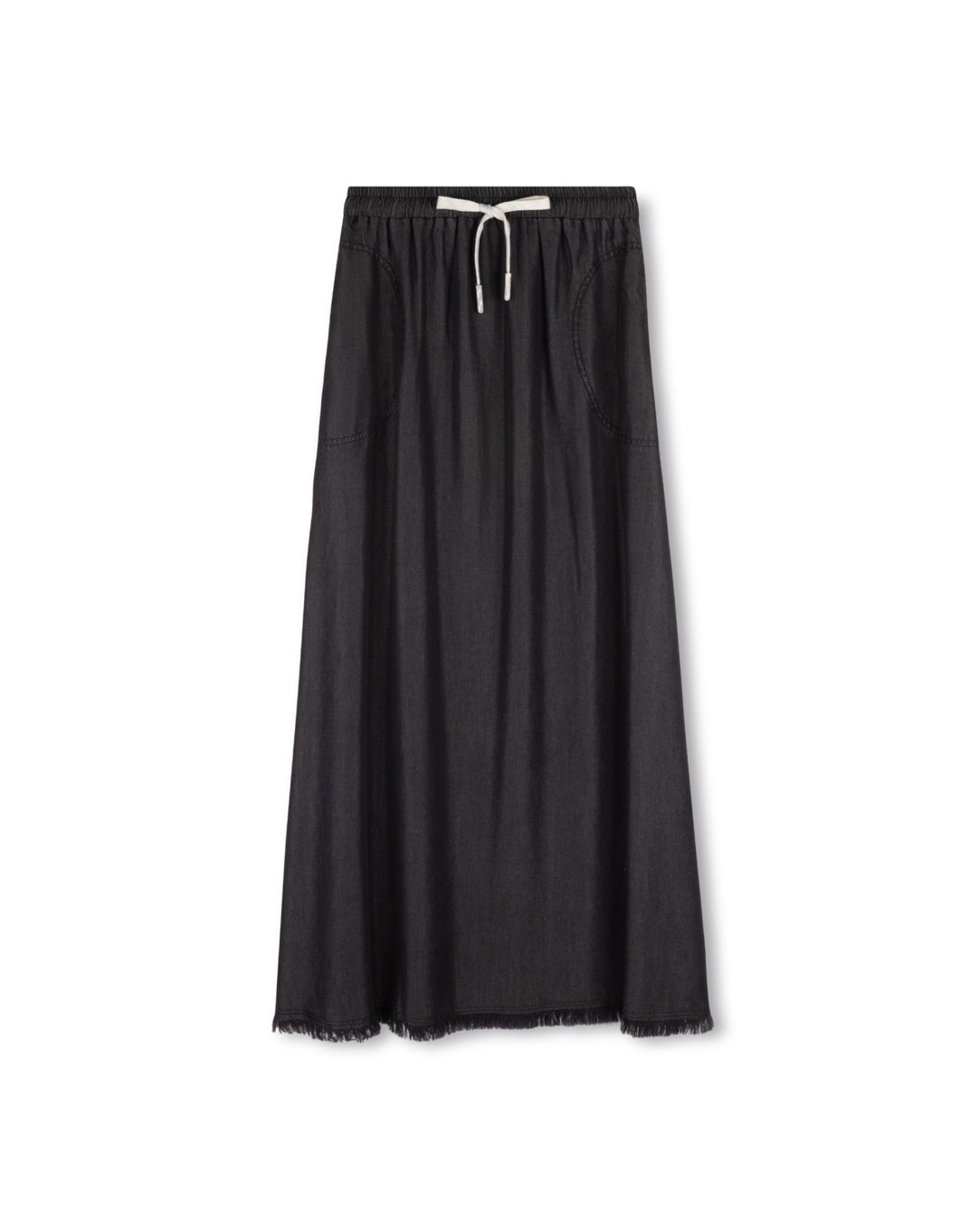 Elastic Waistband Frayed Skirt