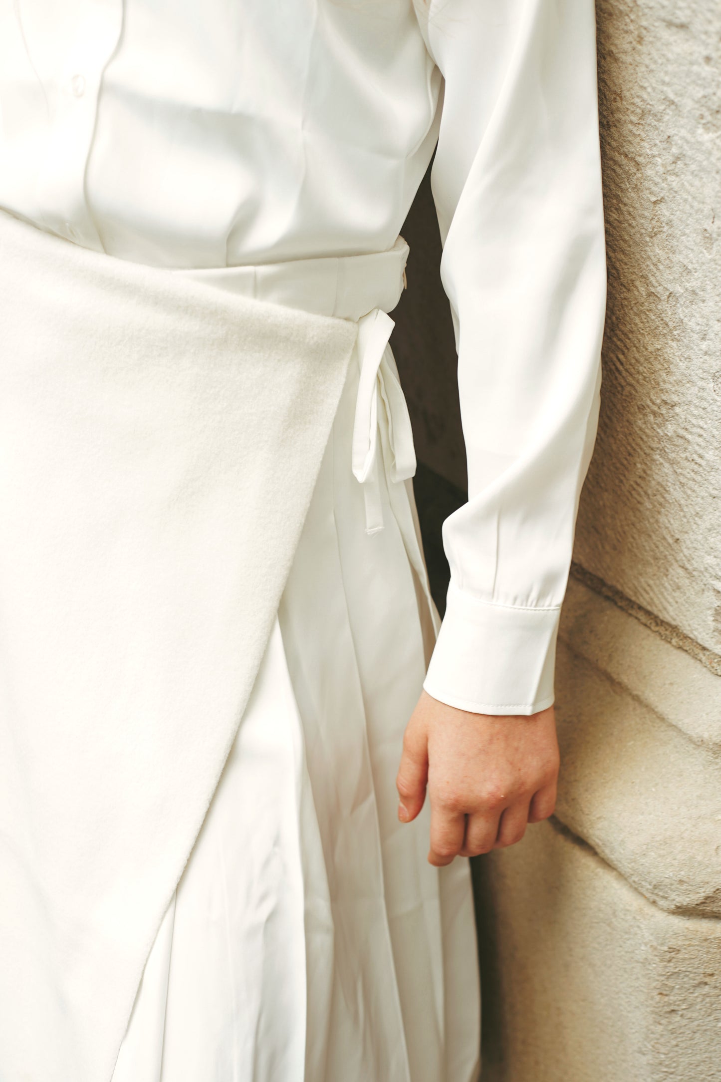 Pleated Wrap Skirt