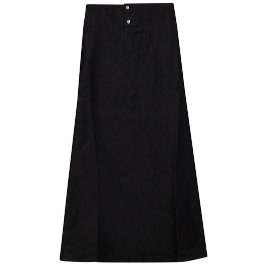 Topstitched Snap Skirt