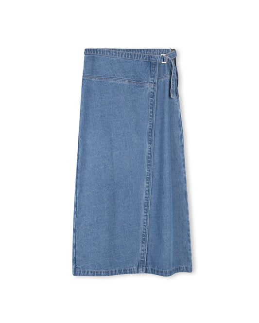 Jeans Style Wrap Skirt