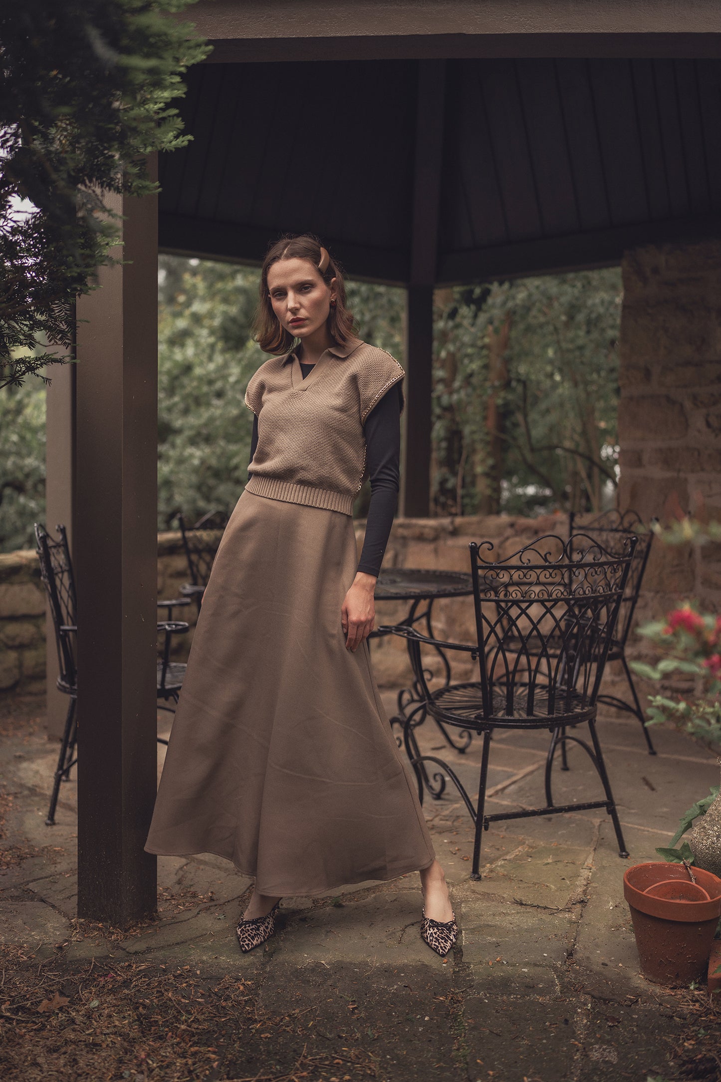 Wool A-line Skirt