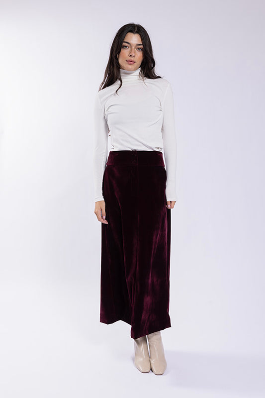 Velvet Button Skirt