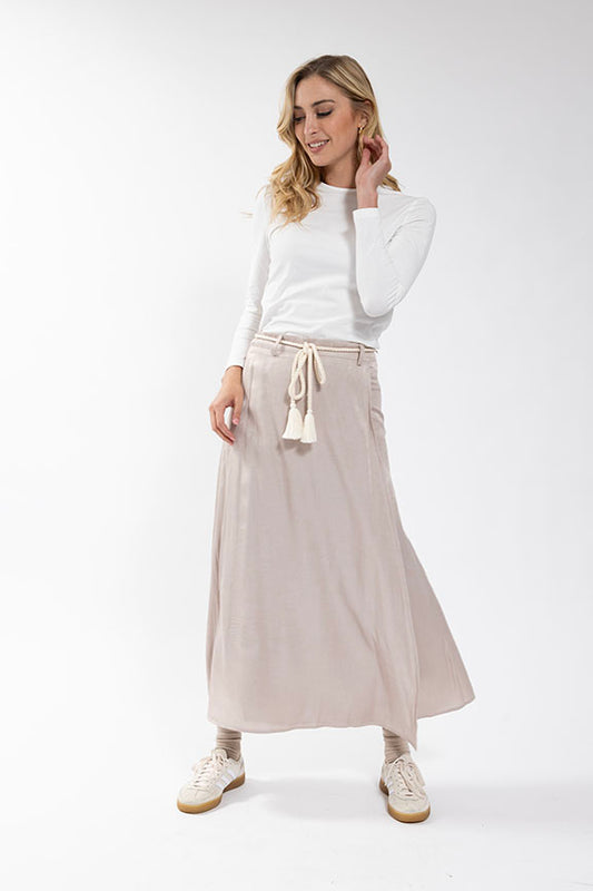 Wrap Skirt with Belt Hoops