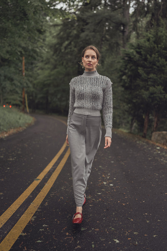 Flared Button Wool Skirt