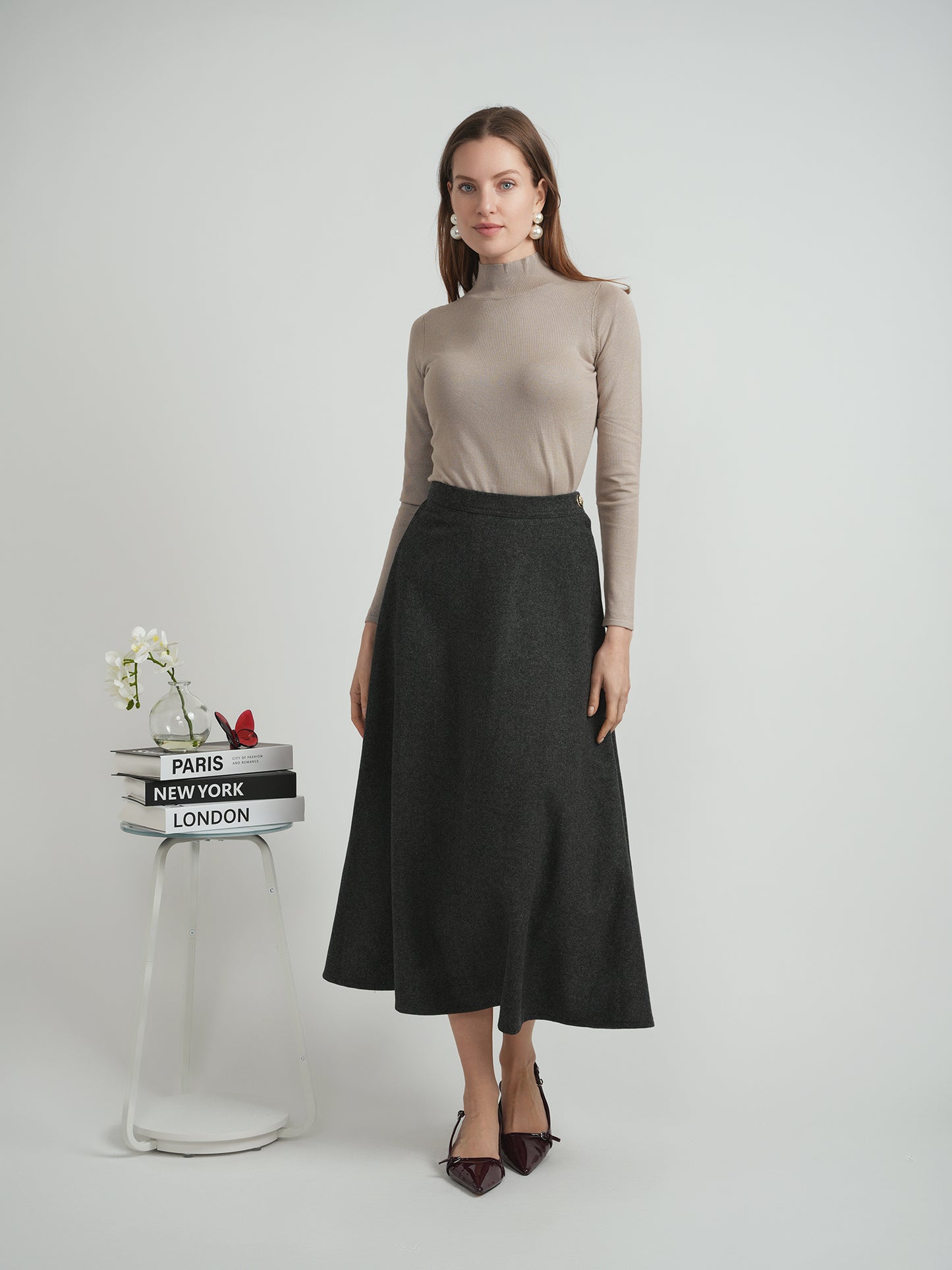 Double Belted Flare Skirt
