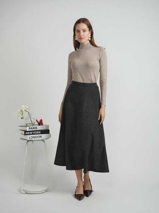 Double Belted Flare Skirt