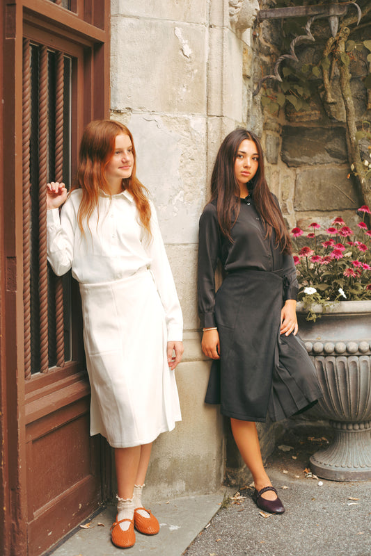 Pleated Wrap Skirt