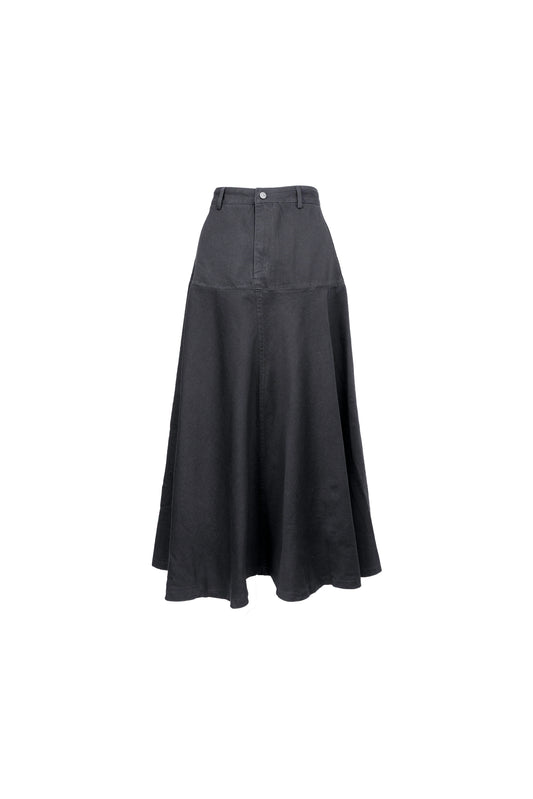 Seemed and Stitched Denim Skirt