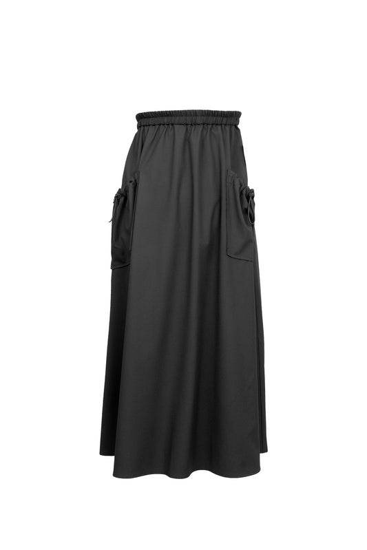 Gathered Skirt with Slouchy Pockets