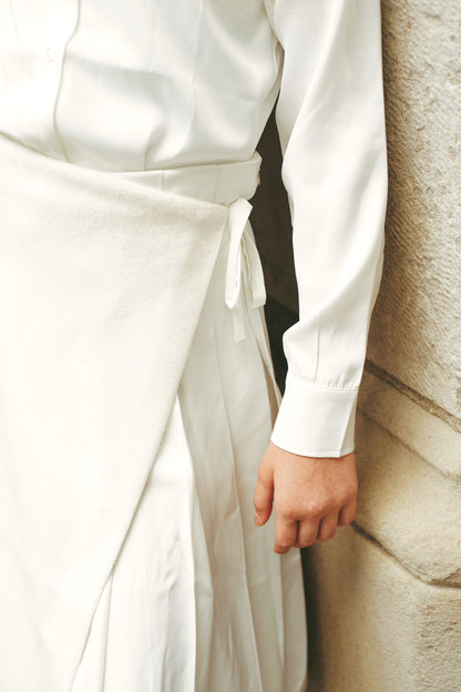 Pleated Wrap Skirt