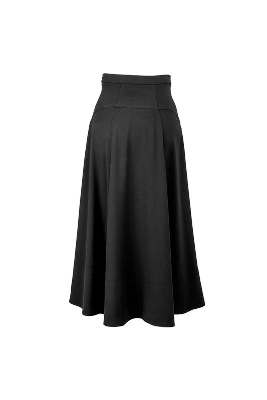 Styled Waistband with Topstitch Seam Skirt