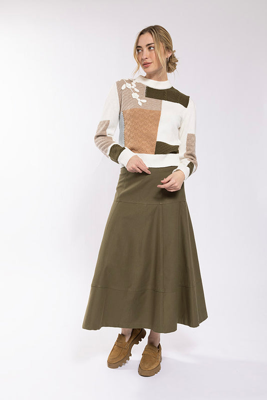 Yoke Paneled Skirt