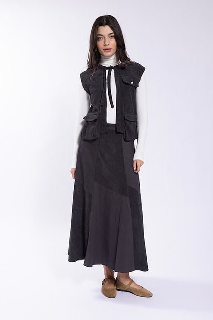 Corduroy Combo Skirt
