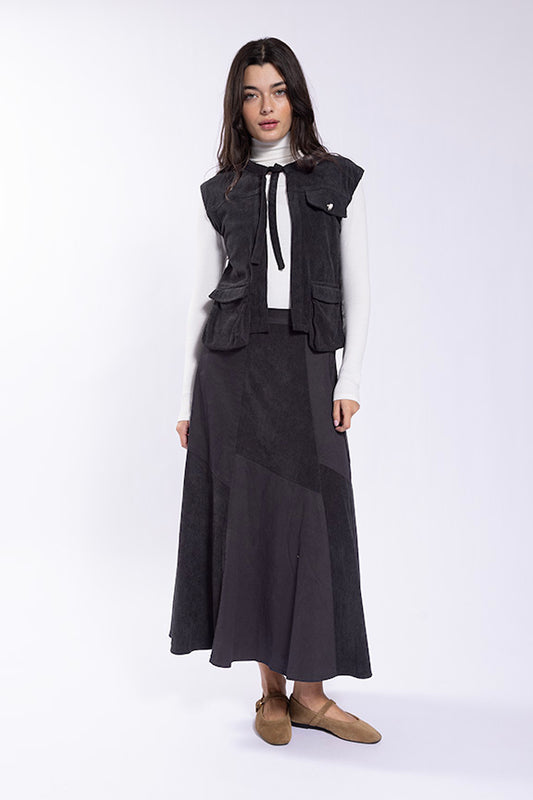 Corduroy Combo Skirt