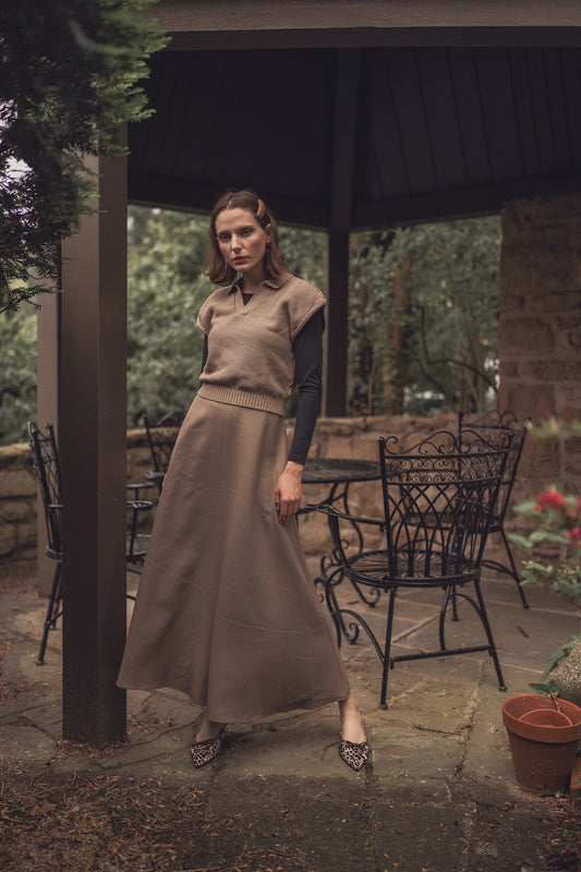 Wool A-line Skirt